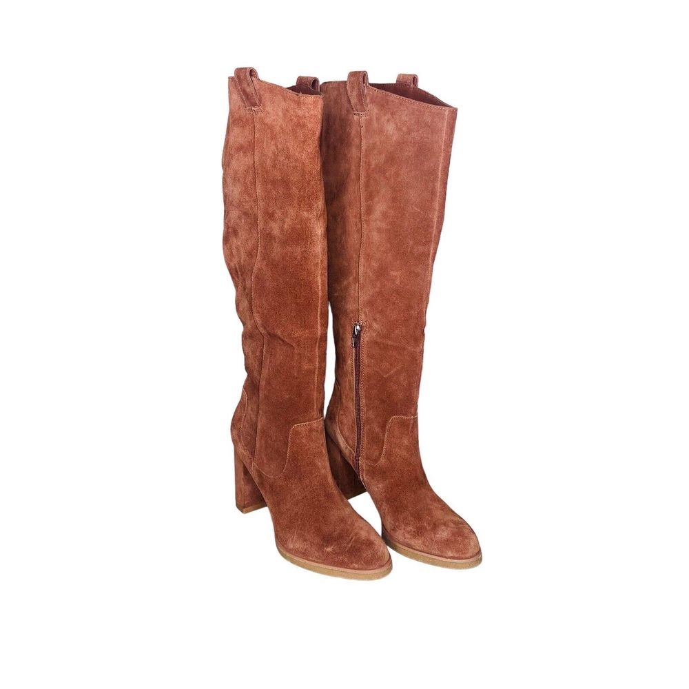 Dolce Vita Boots Size 10 Sarie Caramel Brandy Suede Knee High Tall Leather